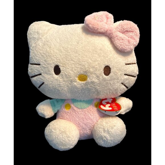 Ty Beanie Baby Pluffies Hello Kitty Plush 8" Sanrio 2011 - Picture 1 of 5